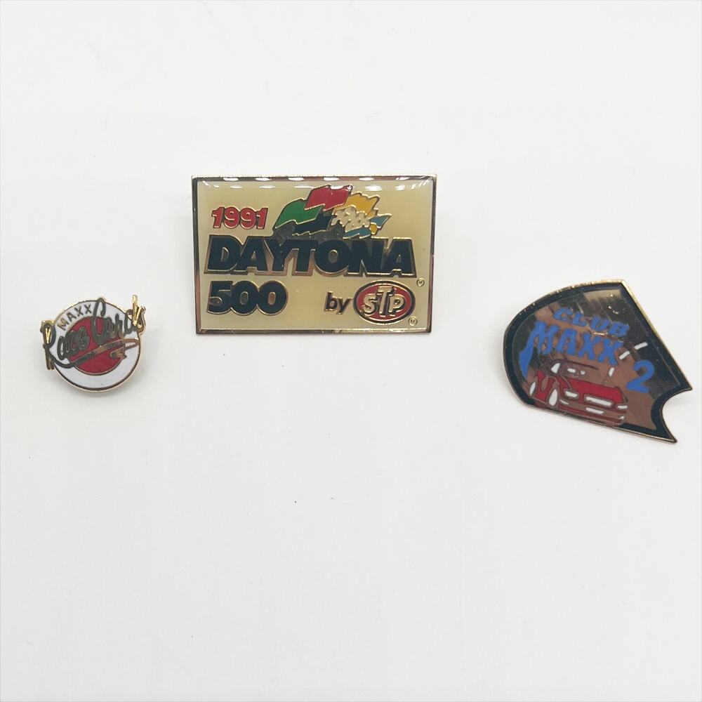 Lot of 3 Vintage Nascar Racing Pins - 1991 Daytona 500 - Maxx Racing